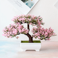 Miniatyrbillede 1 af 10: Kunstige planter bonsai små træer potte falske planter blomster potte pynt til hjem fest bryllup pynt tilbehør