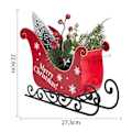 Miniatyrbillede 4 af 6: Glædelig jul metal slæde med lys jul håndværk tilbehør indendørs pynt