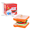 Miniatyrbillede 7 af 7: Træ Simulering Hamburger Børn Legetøj Montessori Pædagogisk Læring Farve Form Matchende Bræt Spil Legetøj
