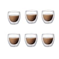 Miniatyrbillede 1 af 7: Klar dobbelt væg glas kaffe krus isolerede lag kopper sæt til bar te mælk saft vand espresso shot glas