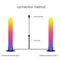 Miniatyrbilde 3 av 7: RGB Symphony Lights LED Desktop Atmosfære Natt Lys Musikk Rhythm Ambient Pickup Lampe