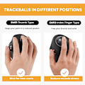 Miniatyrbilde 6 av 7: ProtoArc Wireless Index Finger Trackball Mus