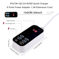 Miniatyrbild 2 av 8: 50W flera portar USB laddare PD25W Typ C QC3.0 snabb laddning skrivbord vägg ström adapter telefon UK EU US Korea plugg snabb laddning