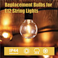 Miniatyrbilde 3 av 6: 25 stykker G40 1W LED String Lys Erstatning Pære E12 220V Varm Hvit 2200K LED Lamper Bytt 7W Glødelamper Pærer Plast