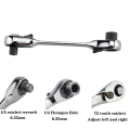 Miniatyrbillede 2 af 9: 2 i 1 Mini Hex Bit Driver Skruetrækker Håndtag Tovejs Quick Release Nøgle Skruenøgle Dobbelt hoved skralde fatning nøgle