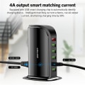 Miniatyrbilde 6 av 7: 5 Multi Port USB lader Hub For Mobil Telefon EU  Plug LED Display USB Lading Desktop Station Dock ladere