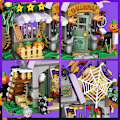 Miniatyrbilde 3 av 10: Bygge Blokk MOC Hut Hus Gresskar Happy Halloween Dekorasjon Klosser for Gutter Barn Leker Halloween Gave