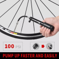 Pikkukuva 4 / 7: 100Psi Mini Pyörä pumppu alumiini seos polkupyörä käsi ilma pumppu rengas täyttö Schrader Presta venttiili