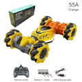 Miniatyrbilde 1 av 10: 4WD RC Stunt Bil 2.4G Radio Fjernkontroll Biler RC Klokke Gest Sensor Rotasjon Gave Elektronisk Leketøy