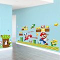 Pikkukuva 3 / 7: Mario Bros Luigi Yoshi Anime Oheislaitteet Lapset Makuuhuone 3D Tausta Seinämaalaus Tarrat