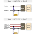 Miniatyrbillede 3 af 6: 4X 25W LED  Reverse Bremse Sving Signal Lys Belastning Modstand