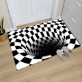 Miniatyrbild 3 av 7: 3D Vortex Illusion Matta Entré Dörr Golv Matta Abstrakt Geometrisk Optisk Dörrmatta Halkfri Golv Matta