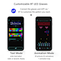Pikkukuva 6 / 7: Led lasit Bluetooth DIY Luminous Rave Party Lasit Festival Aurinkolasit Gafas Led Electronic Shining Glasses