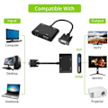 Miniatyrbilde 4 av 7: GRWIBEOU VGA til HDMI VGA adapter, 1080P VGA splitter 1 i 2 utgang for datamaskiner stasjonære bærbare datamaskiner skjermer projektorer