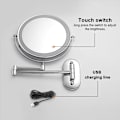 Miniatyrbillede 5 af 6: 8-tommer Makeup Mirror Chrome 10x Magnifying Double Side USB Mirrors