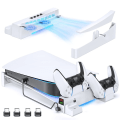 Miniatyrbillede 4 af 8: PS5 Konsol Horizontal Køling Stand PS5 Base Holder PS5 Controller Oplader til Playstation 5 Disc & Digital Editions