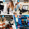 Pikkukuva 6 / 7: USB mikrofoni PC Mac pelaamiseen tallennus suoratoisto podcasting, tietokone kondensaattori mikrofoni puhelimella sovittimella kuuloke lähtö