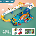 Miniatyrbilde 8 av 10: Elektrisk Rail Bil Dinosaur Bygning Parkeringsplass Eventyr Racing Rail Bil Leker