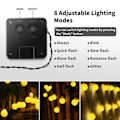 Miniatyrbild 7 av 7: Camping Solar String Lights Utomhus 200 Led Crystal Globe Lights