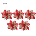 Miniatyrbilde 10 av 10: Jul blomster jule tre pynt hjem glitter kunstig falsk blomst jule pynt