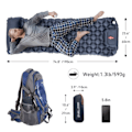 Miniatyrbilde 3 av 7: Utendørs Søvn Pad Camping Uppblåsbar madrass Innebygd Pumpe Ultralight Air Pute Reise Matte