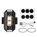 Miniatyrbillede 2 af 5: Universal Led Aircraft Strobe Lights Motorcykel Anti-kollisions Advarsel Lys med USB Opladning