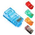 Miniatyrbilde 1 av 10: Ethernet kabler modul plugg nettverk kontakt RJ-45 krystall hoder Cat5 farge Cat5e gull belagt kabel