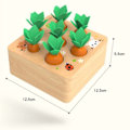 Miniatyrbillede 4 af 6: Montessori Træ Baby Legetøj Sæt Trække Gulerod Form Matchende Størrelse Kognition Montessori Uddannelseslegetøj