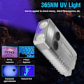 Pikkukuva 7 / 7: EDC avaimenperä LED fluoresenssi taskulamppu C-tyyppi ladattava taskulamppu työ valo magneetti summeri 365nm UV V3 Plus lyhty