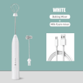 Miniatyrbilde 6 av 7: 2 i 1 USB oppladbar Elektrisk Egg Visp Visp Kaffe Mixer Dobbelt hoder Melk skummer