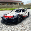 Miniatyrbillede 6 af 7: Teknisk Porscheed 911 RSR Super Racing Bygge Klodser Klodser Model Super Bil Legetøj