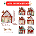 Miniatyrbilde 7 av 9: Jul godteri boks hus form gave bokser god jul pynt