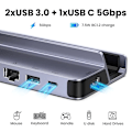 Pikkukuva 6 / 7: Korkea laatu USB C telakka HDMI 4K60Hz RJ45 PD100W telakka Steam Deck Asus ROG Ally Nintend Switch MacBook PC USB 3.0 HUB