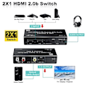 Miniatyrbillede 4 af 6: 4K HDMI Switcher Audio Extractor 2 in 1 Out Vælger med R/L+Toslink SPDIF+COAXIAL