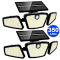 Miniatyrbilde 7 av 8: Vanntett Solar drevet Utendørs Lys Bevegelse Sensor 2000LM 350 LED