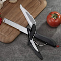 Miniatyrbillede 4 af 7: Bedste kvalitet Rustfrit Stål Grill Bøf Skæring Skæring Husholdnings Grøntsager Saks 2 I 1 Multi Køkken Værktøj Frugt Kniv