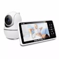 Miniatyrbilde 1 av 6: 5 tommers video babymonitor med kamera og lyd 4X zoom 22 timer batteri 1000 fot rekkevidde 2-veis lyd temperatur sensor