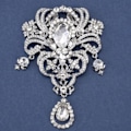 Miniatyrbild 3 av 4: Stor blomma nål brosch för kvinnor lyx silver färg kristall zirkon brosch mode bröllop bröllop tillbehör
