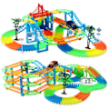 Miniatyrbilde 1 av 10: Jernbane Racing Bor Leke Set Educational DIY Bend Flexible Race Track Elektronisk Blits LED Lys Bil Leker