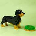 Miniatyrbilde 1 av 9: By Dyr Bygning Klosser Mikro Hund Husky Dachs Kjæledyr Modell Diamant Blokker Søte Leker