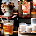 Miniatyrbilde 4 av 9: 6 biter glass Kaffe kopper Stablebare Glassvarer Stripe Enkel Transparent Cocktail Bar Drikkevarer Soda Vann Juice krus