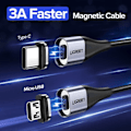 Miniatyrbilde 9 av 10: Magnetisk Lade Kabel Rask Lading USB Type C Kabel Magnet Mikro USB Data Lading Kabel