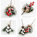 Miniatyrbilde 5 av 7: 5 stykker jul rød bær kunstig blomst furu kjegle gren jule tre pynt pynt
