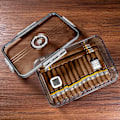 Miniatyrbillede 4 af 4: Bærbar Forseglet Cigar Box Humidor Cedar WoooShelf Multifunktion med Hygrometer