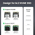 Miniatyrbilde 3 av 8: M2 SSD Case M.2 NVMe SATA SSD Kapital Adapter 10Gbps USB 3.2
