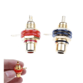 Miniatyrbillede 1 af 6: 1 par Ny RCA hun stik stik chassis panel montering adapter lyd terminal stik