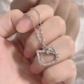 Miniatyrbillede 1 af 10: Hello Kitty Sanrio Anime krystal vedhæng halskæder damer pige enkel hvid zirkon elegant halskæde