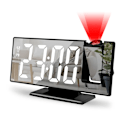 Miniatyrbild 1 av 6: 180° Arm Projektion Alarm Klocka med Tid Temperatur Digital Alarm Klocka Snooze Bord Klocka