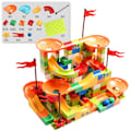 Miniatyrbillede 10 af 10: Marmor Race Løb Big Blok Kompatibel by Bygningsblokke Tragt Slide Blocks DIY Big Bricks Legetøj