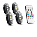 Miniatyrbillede 1 af 8: Motorcykel LED RGB Advarsel Lys Universal Mini Signal Lys
